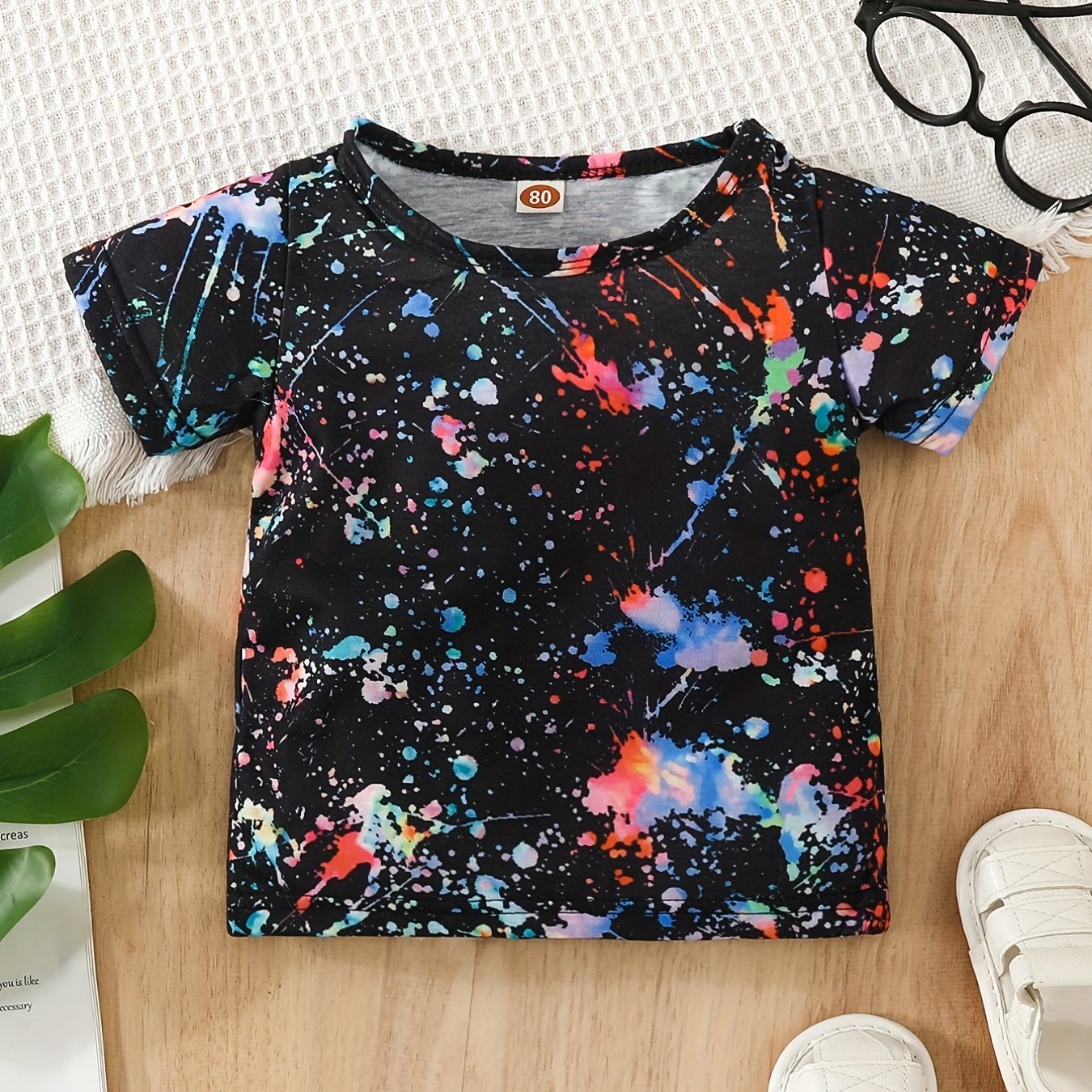 Summer Baby Boys Stylish Splash Ink T-shirt Top