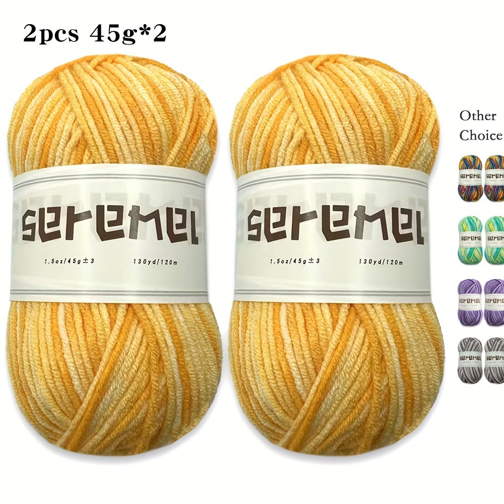 2pcs Yarn Ball 90g 260 Yds 5ply Acrylic Wool Crocheting Knitting