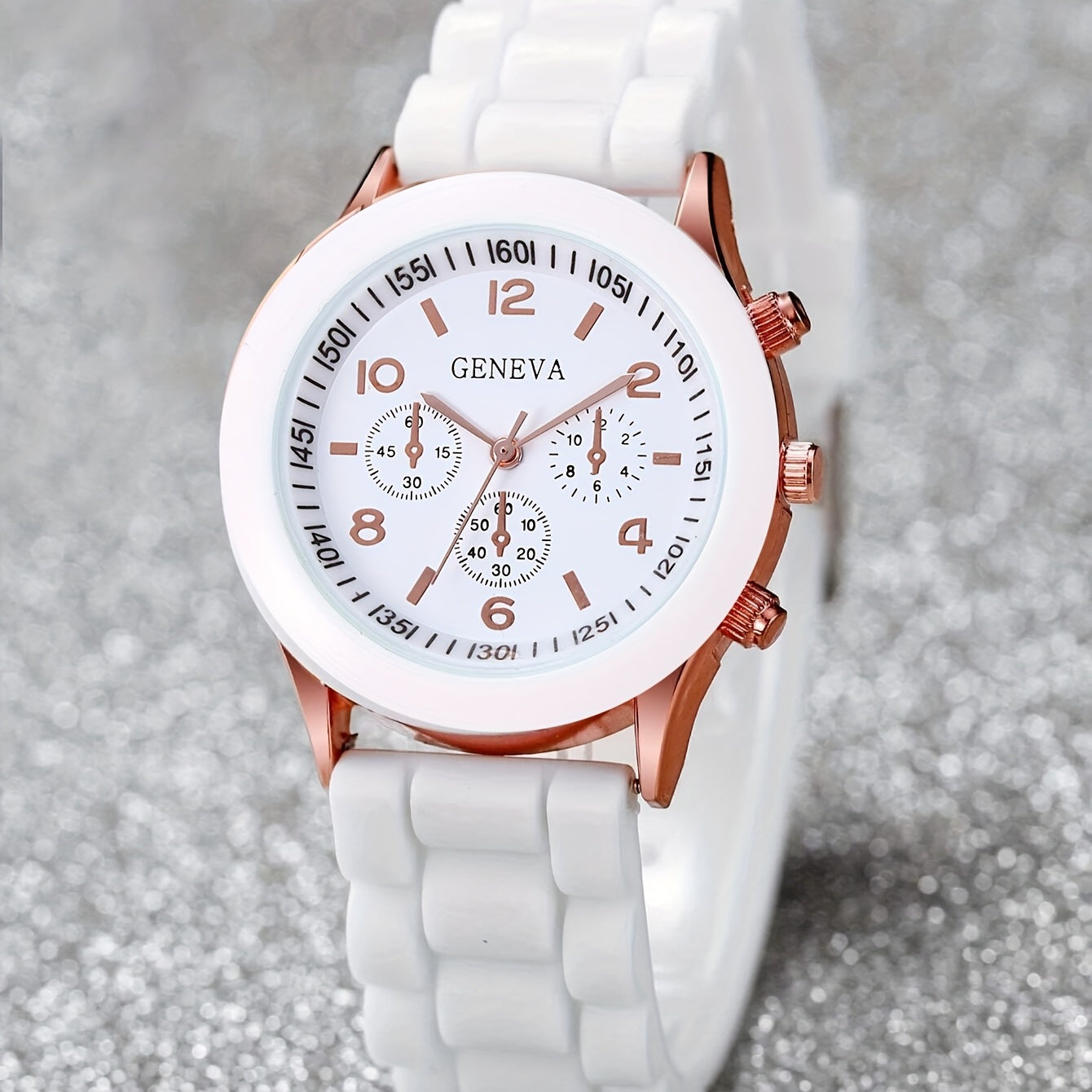 Student Silicone Quartz Watch & Bead Bracelet Set