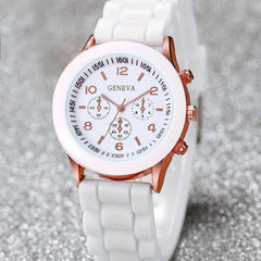 Student Silicone Quartz Watch & Bead Bracelet Set