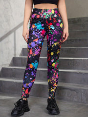 High Waist Block Yoga Leggings Quick Drying Sports Pants