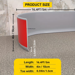 Flexible Wall Base Molding Trim 4x16.4ft Self Adhesive Vinyl Wall Cove Base