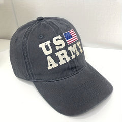 American Flag Embroidery Baseball Cap Gray Washed Distressed Dad Hats