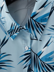 Hawaii Leaf Print Casual Shirt for Men