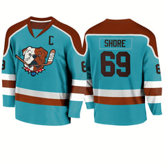 Men's Dog Pattern Long Sleeve Ice Hockey Jersey 69 Retro Classic Hockey Sweatshi