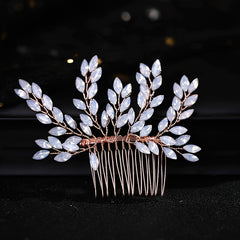 Boho Bridal Hair Comb Faux Pearl Rhinestone Hair Piece