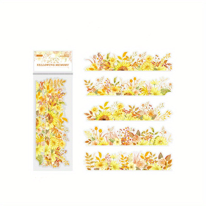 15PCS Plant PET Vintage Stickers for DIY Projects