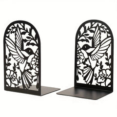 Carved Bird Metal Bookends for Student Desktop Storage