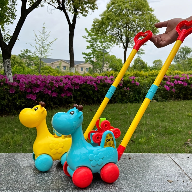 Yellow Kids' Push Toy Car with Rotating Gears - Perfect Gift for Kids