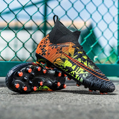 Boys High Top AG Soccer Cleats Lightweight Non Slip Sport Shoes For Kids