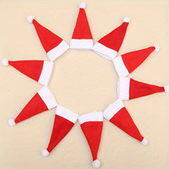 12pcs Mini Christmas Wine Bottle Hat Decoration