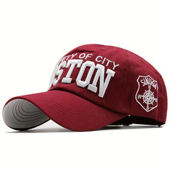 Boston Embroidery Baseball Cap Sun Hat Unisex Dad Hats Women Men