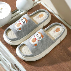 Embroidered Cat Pattern House Slippers For Men