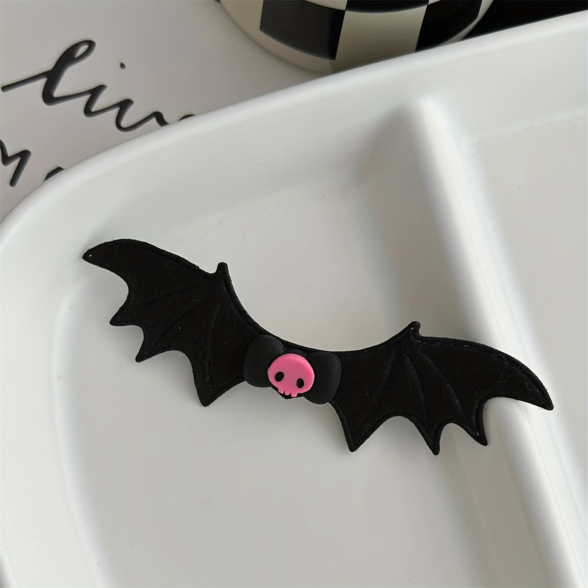 Girl's Halloween Bat Wings Barrette Funny Skull Dark Gothic Hair Accessory