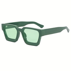Large Square Frame Sunglasses Gradient Lens Wide Temple UV400