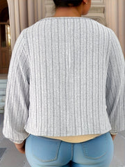Solid Lantern Sleeve Knit Top