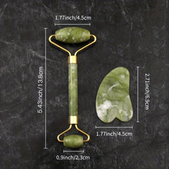 Jade Roller And Gua Sha Tools Set - Skin Care Massager