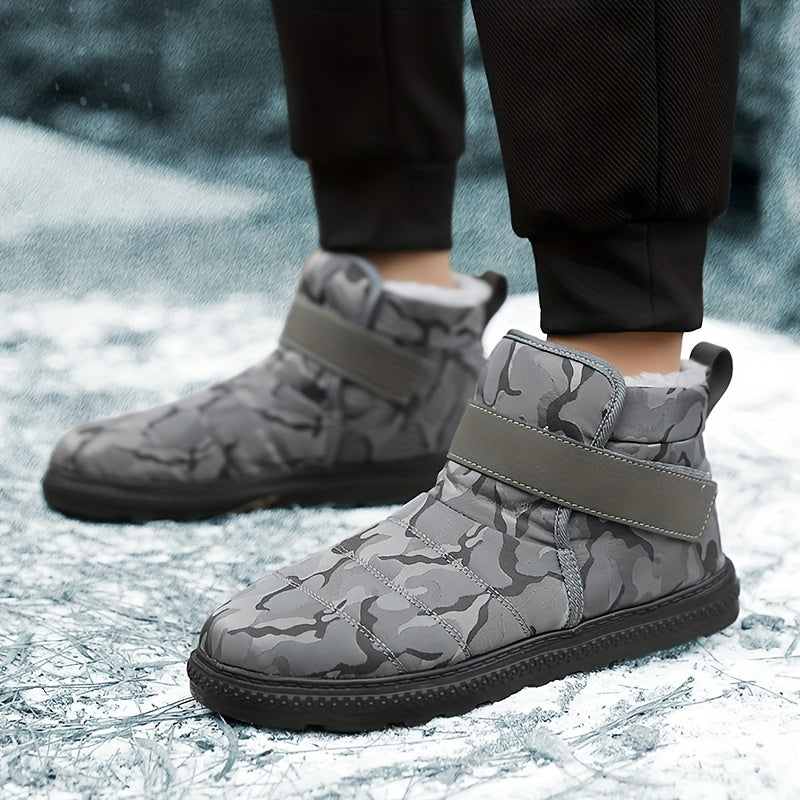 Women's Camo Winter Snow Boots Plush Inner Hook & Loop Fastener