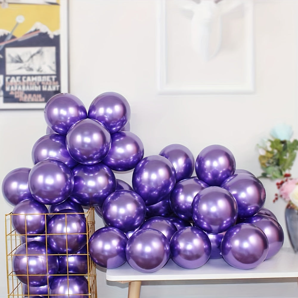 100pcs 5inch 12 Golden Metal Balloons Party Decoration Halloween Christmas