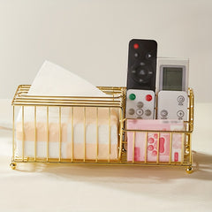 Multifunctional Tissue Holder with Stationery and Remote Control Storage