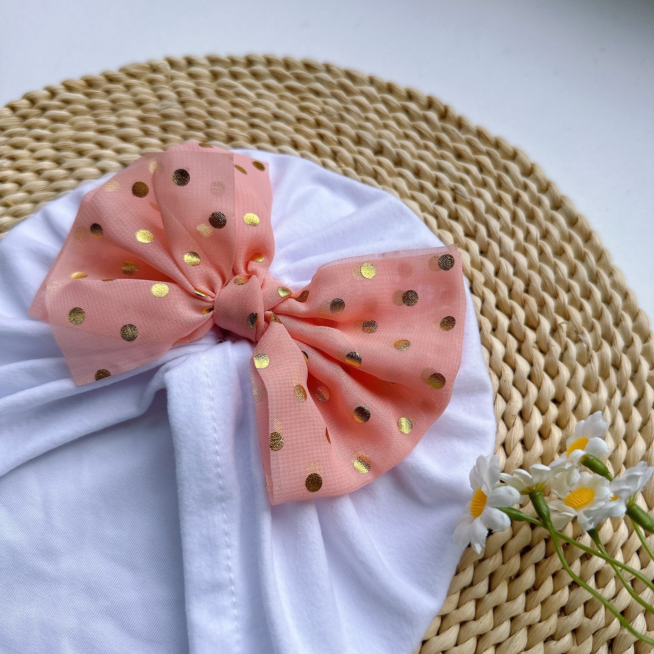 Baby Spring Summer Thin Headband Soft Bowtie Baby Hat