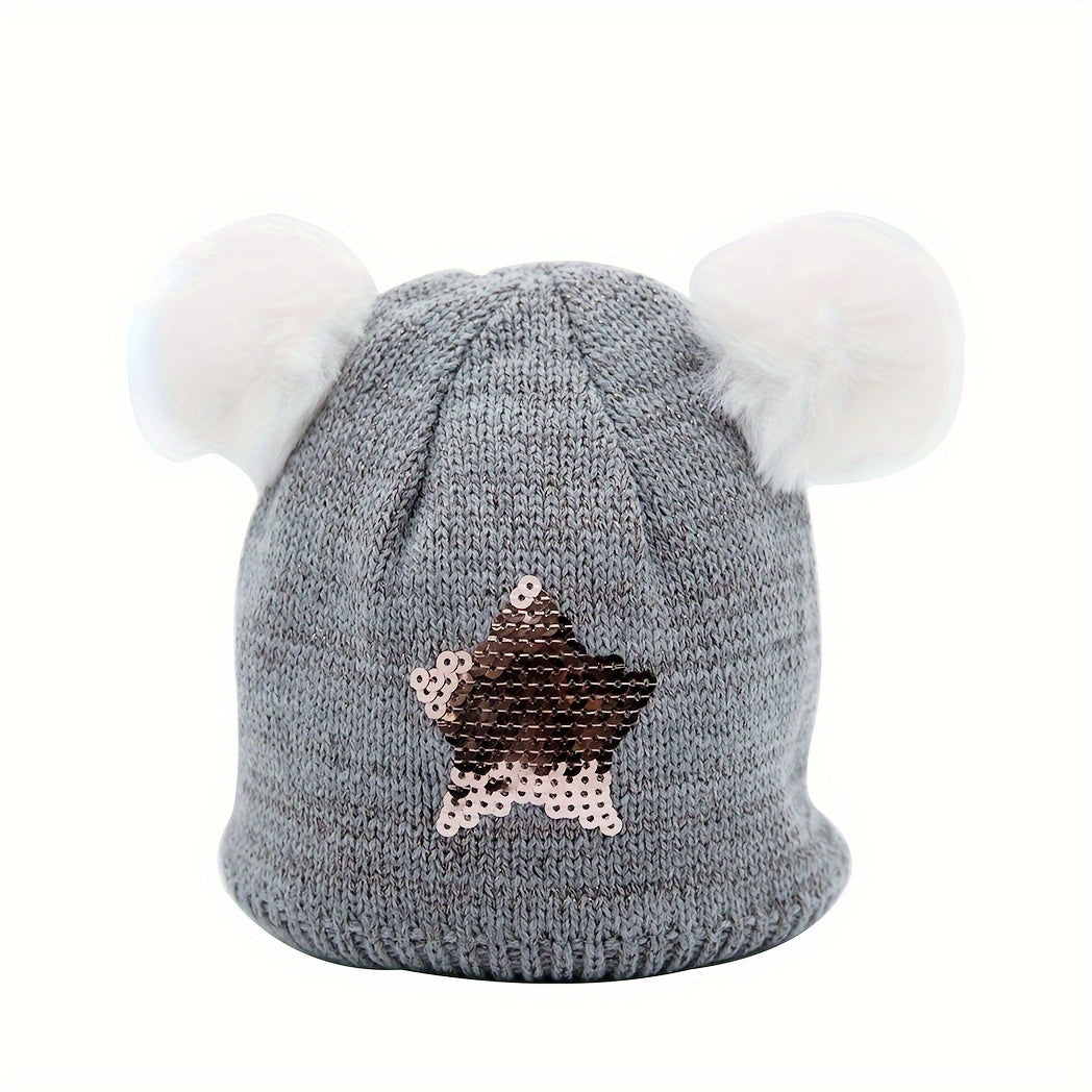 Star Pattern Knitted Baby Hat Warm Beanie