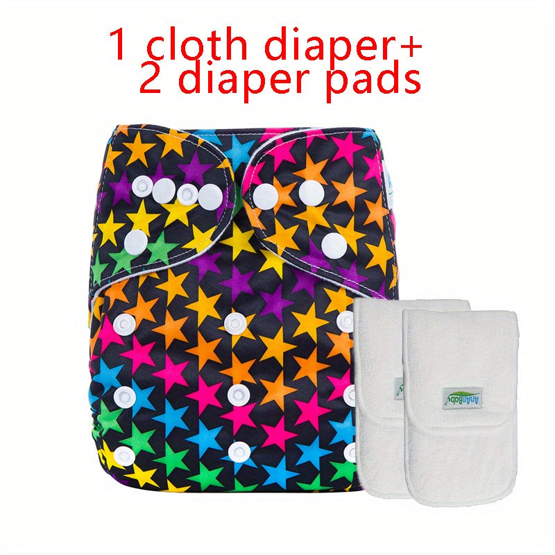 Skin Friendly Cloth Diapers For Infants Leak Proof Printed Brushed Lining