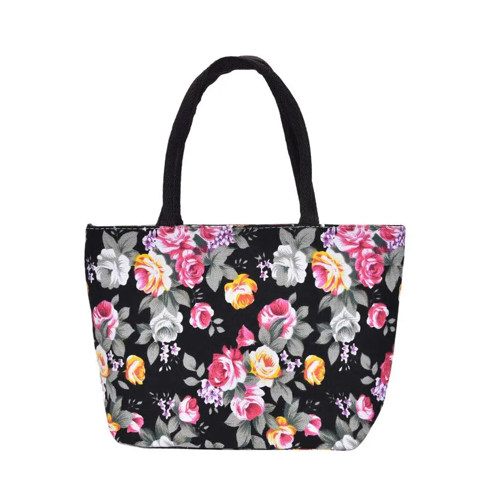 Floral Chinese-Style Women Handbag Canvas Tote Bag Shopping Purse