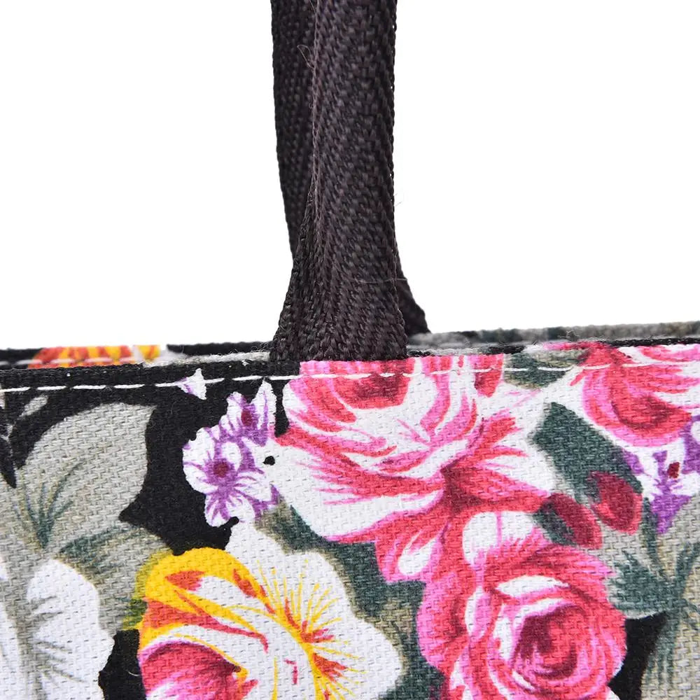 Floral Chinese-Style Women Handbag Canvas Tote Bag Shopping Purse