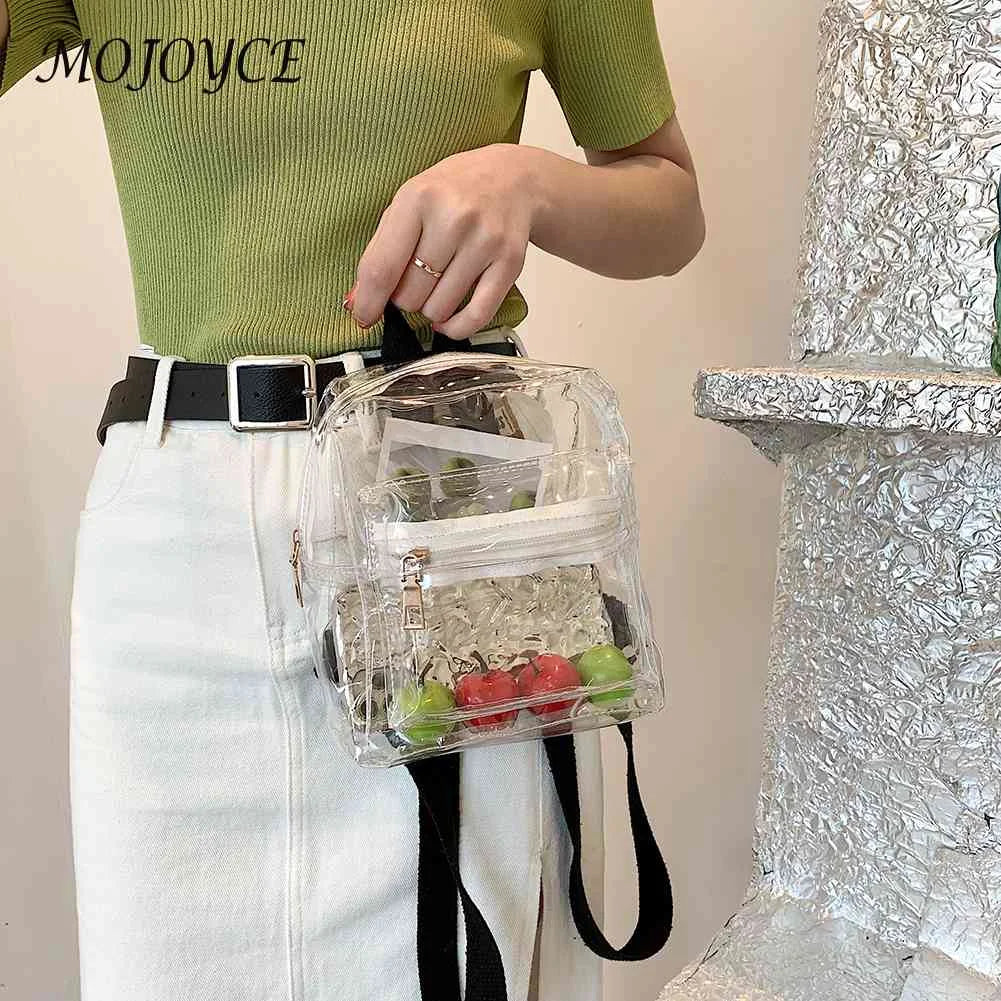 Transparent Backpack PVC Girls School Bag Student Bookbag Beach Rucksack