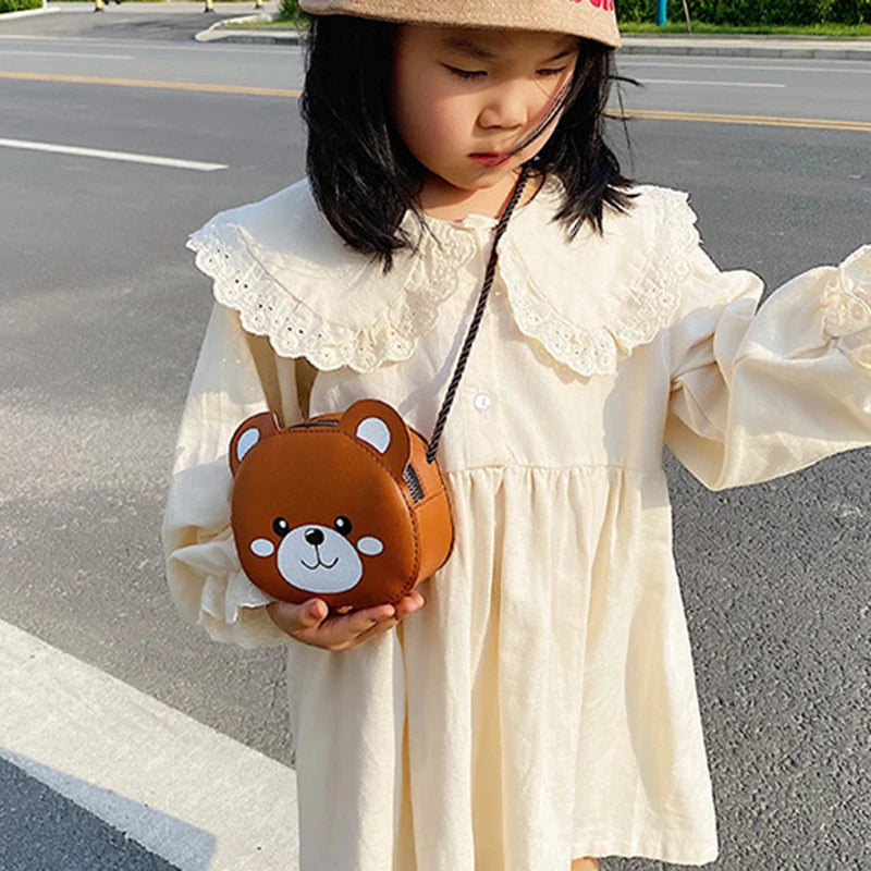 Girls PU Crossbody Bag Cute Animal Shoulder Bag for Shopping D88