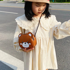 Girls PU Crossbody Bag Cute Animal Shoulder Bag for Shopping D88