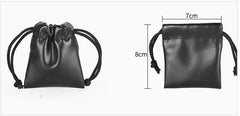 High PU Leather Headphone Drawstring Bag Soft Pouch