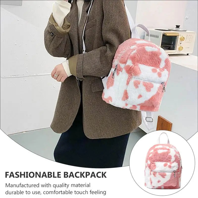 Plush Mini Backpack Travel Bag Women Girls