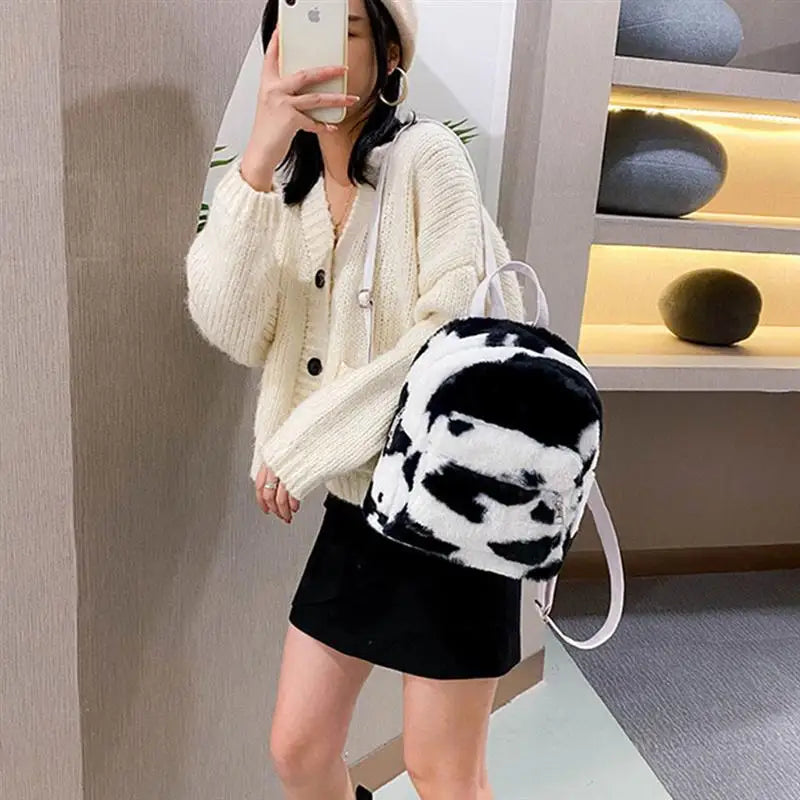 Plush Mini Backpack Travel Bag Women Girls