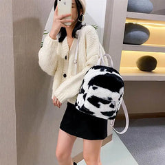 Plush Mini Backpack Travel Bag Women Girls