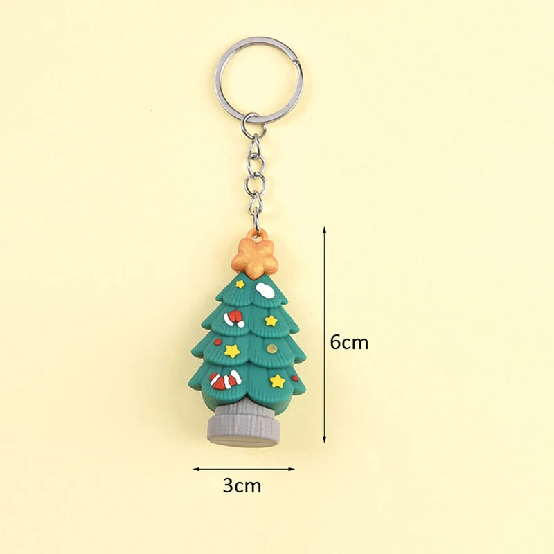 Christmas Santa Tree Elk Doll Keychain Backpack Pendant Gift
