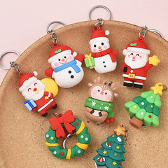 Christmas Santa Tree Elk Doll Keychain Backpack Pendant Gift
