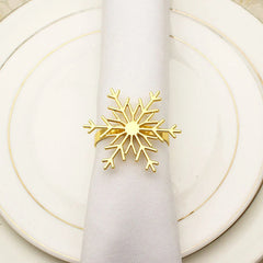 Christmas Snowflake Napkin Rings Table Decor Holder Button Napkin Ring