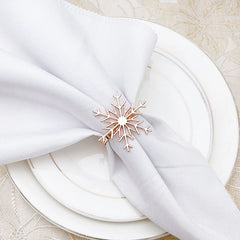 Christmas Snowflake Napkin Rings Table Decor Holder Button Napkin Ring