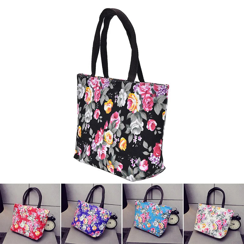 Floral Women Handbag Canvas Casual Tote Bag Shopping Bag