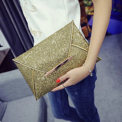 Ladies Evening Party Sequins Envelope Bag Purse Clutch Handbag
