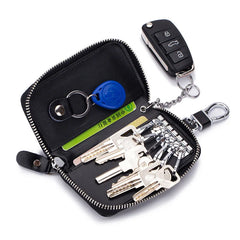 Mini Portable PU Leather Car Key Holder Organizer Pouch Zipper Key Case