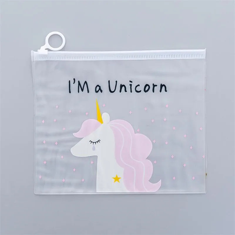 Transparent Pattern Case Cosmetic Bag Cactus Unicorn Leopard Makeup Travel Box