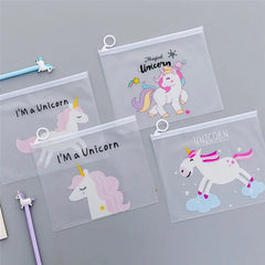 Transparent Pattern Case Cosmetic Bag Cactus Unicorn Leopard Makeup Travel Box