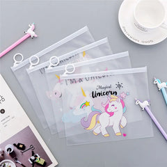 Transparent Pattern Case Cosmetic Bag Cactus Unicorn Leopard Makeup Travel Box
