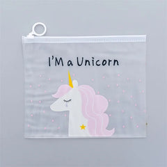 Transparent Pattern Case Cosmetic Bag Cactus Unicorn Leopard Makeup Travel Box