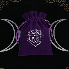 Velvet Moon Sun Tarot Storage Bag Embroidery Drawstring
