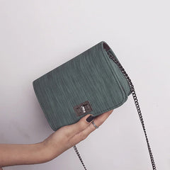 Women Chain Crossbody Bag Small Shoulder Bag PU Buckle B88