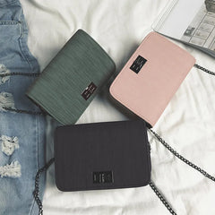 Women Chain Crossbody Bag Small Shoulder Bag PU Buckle B88